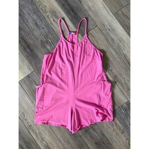 FRECKLED POPPY Hot Pink Hot Shot Shorts Romper Women's Size Medium